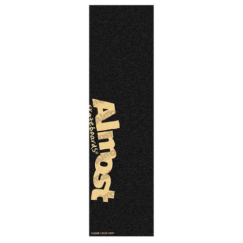 Almost Skateboard Grip Tape Sheet 9 x 33 Clear Logo Grip Black