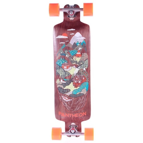 Pantheon Longboard Skateboard Complete Trip Brown Indian Hills