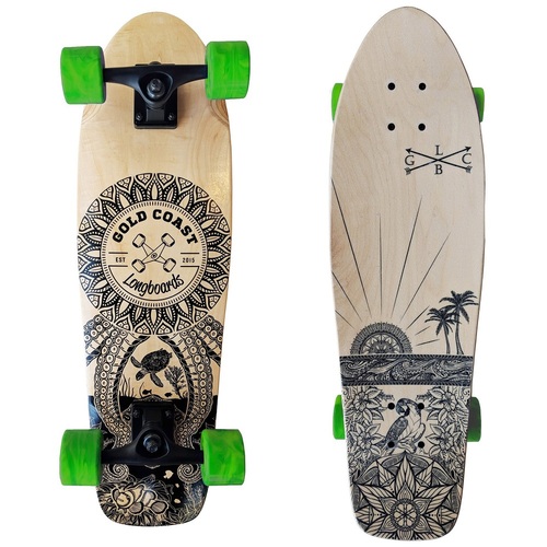 Gold Coast Longboards Complete Cruiser Skateboard Wanderlust Green