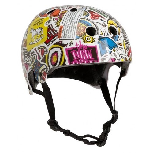 Protec Old School Skate Helmet New Deal Sticker Bomb Size Medium ProTec