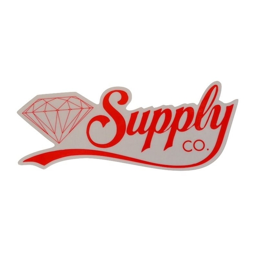 Diamond Supply Co Skateboard Sticker Script Red x 1