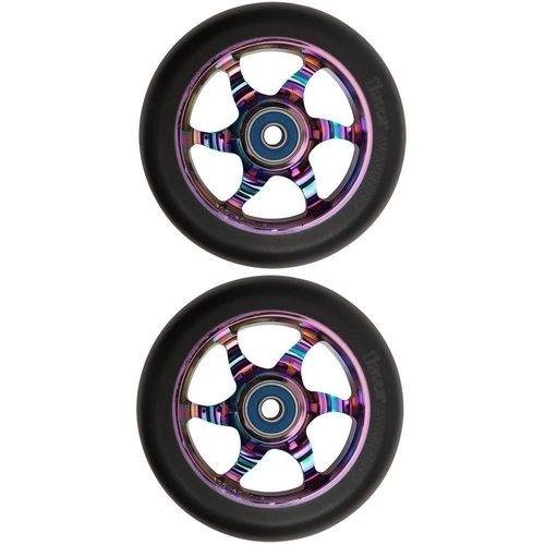 Flavor Awakening 110mm Scooter Wheel Set Of 2 With Bearings Black Neochrome