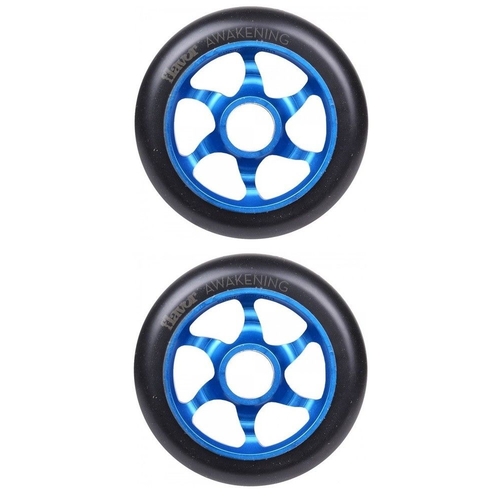 Flavor Awakening 110mm Scooter Wheel Set Of 2 With Bearings Black Blue