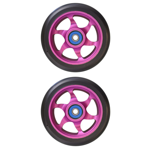 Flavor Awakening 110mm Scooter Wheel Set Of 2 With Bearings Black Purple