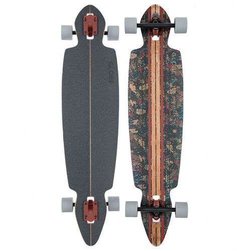 Globe Longboard Skateboard Complete Pinner Drop Through Brown Leaves