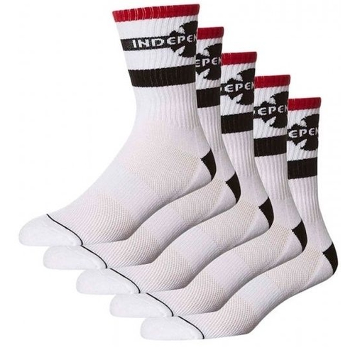 Independent Skate Socks 5 Pairs White