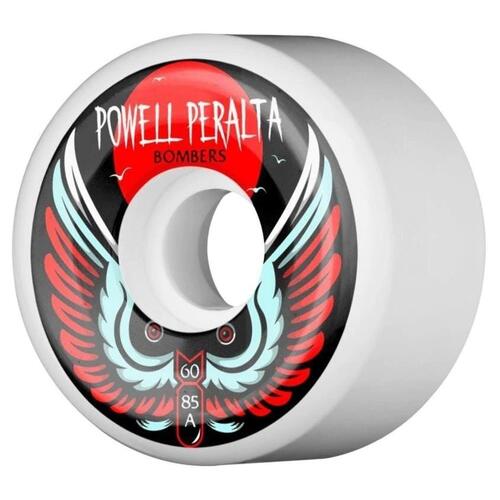 Powell Skateboard Wheels Bombers White 85a 60mm 