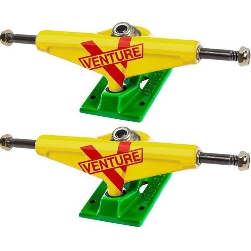 Venture Skateboard Trucks 5.25 Mid Marquee Rasta Set Of 2 Trucks